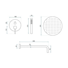 Zuhanyszett rejtett Rea Foss Clif Brush Copper + box