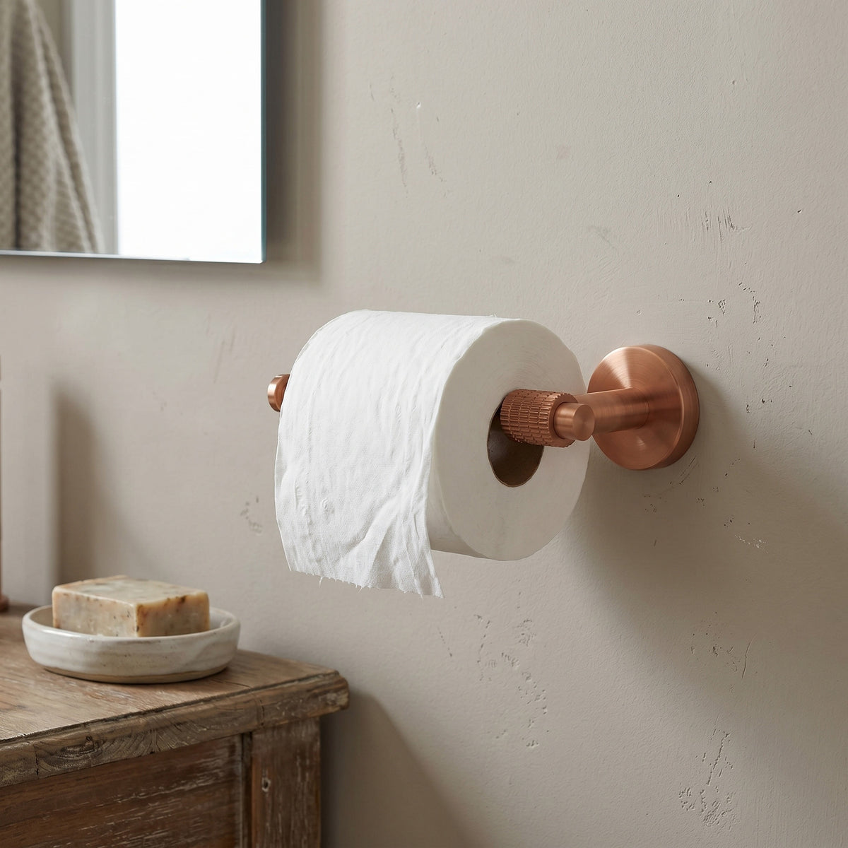 Falra szerelhető wc papír tartó 29105 Riwon Brush Copper