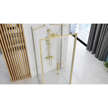 Falra szerelhető zuhanykabin REA Rapid Slide Brush Gold