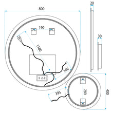 LED Tükör R-8040 80cm + 40cm