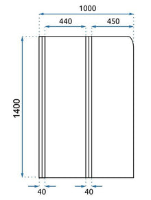 Fürdőkádparaván Rea Agat-2 100 cm
