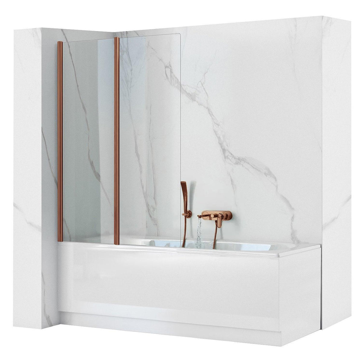 Fürdőkádparaván Rea Agat-2 80cm Brush Copper