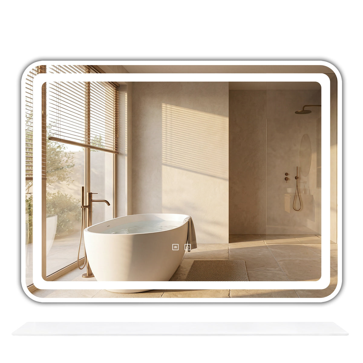 LED fali tükör polccal 80x60 cm L-8060