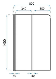 Fürdőkádparaván Rea Agat-2 80cm Brush Copper