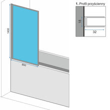 Fürdőkádparaván Rea Lagos Fix 80 cm Chrome
