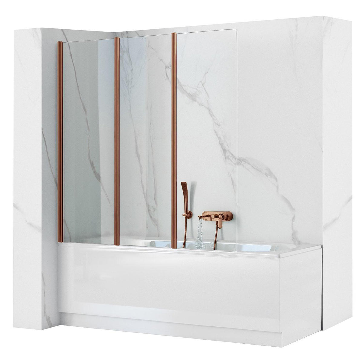 Fürdőkádparaván Rea Agat-3 120cm Brush Copper