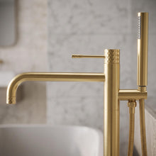 Szabadon álló padló csaptelep Rea Lungo Diamond Brush Gold