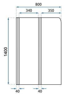 Fürdőkádparaván Rea Agat-2 80 cm