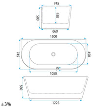 Fürdőkád CAPRI SLIM 150cm