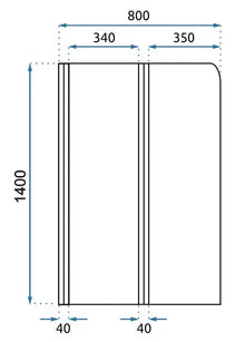 Fürdőkádparaván Rea Agat-2 80cm BRUSH GOLD